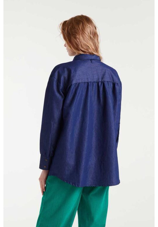 Camisa lazada chambray azul