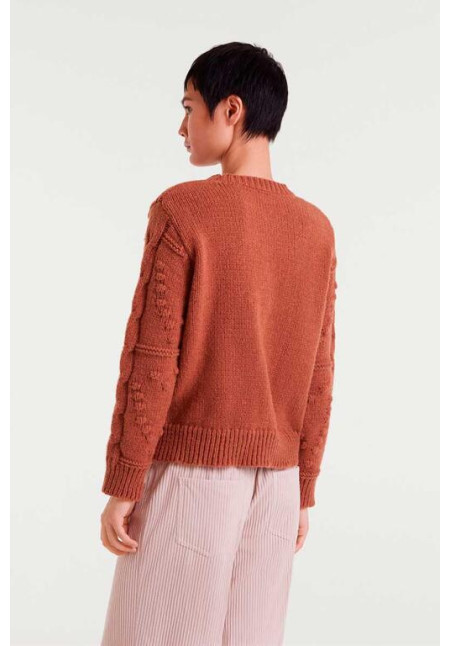 Jersey Punto Trenzado marrón