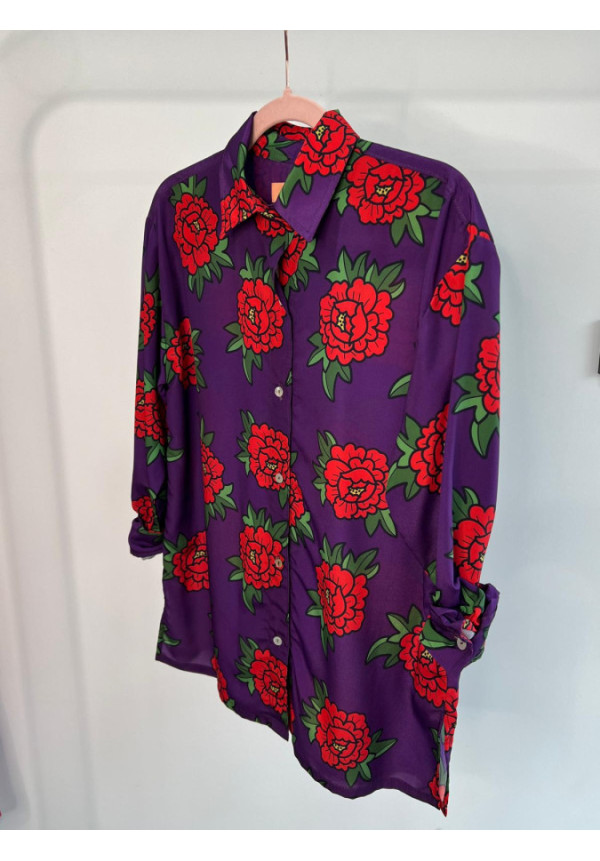 Camisa Manga larga mujer peonías