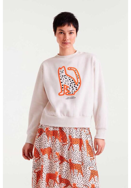 Sudadera Blanca Cat