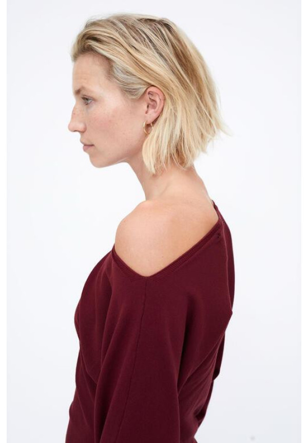 Jersey corte asiméstrico Burgundy