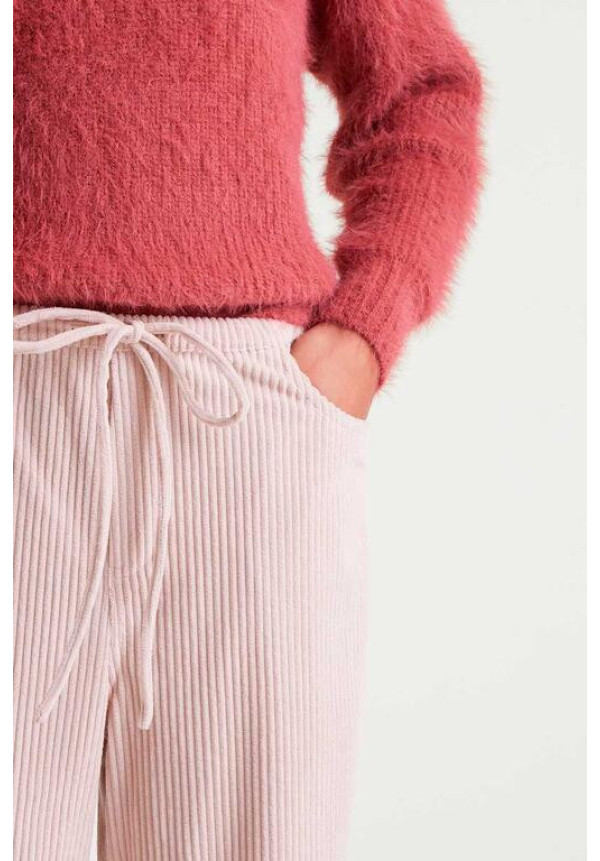 Pantalón Recto Pana Blanco