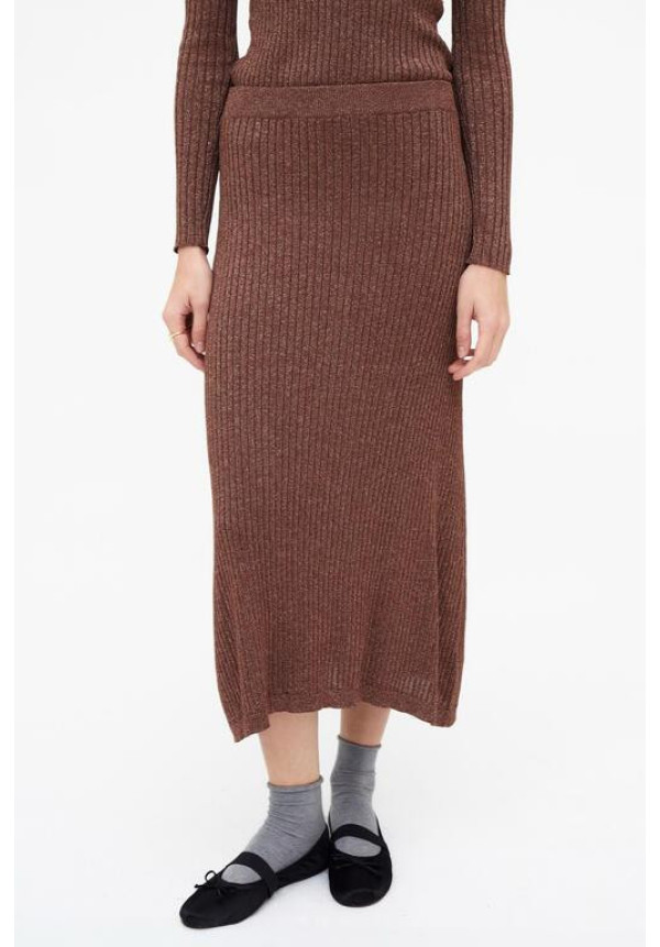 Falda Midi Marrón