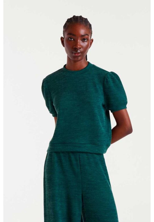 Camiseta Punto Canalé Verde