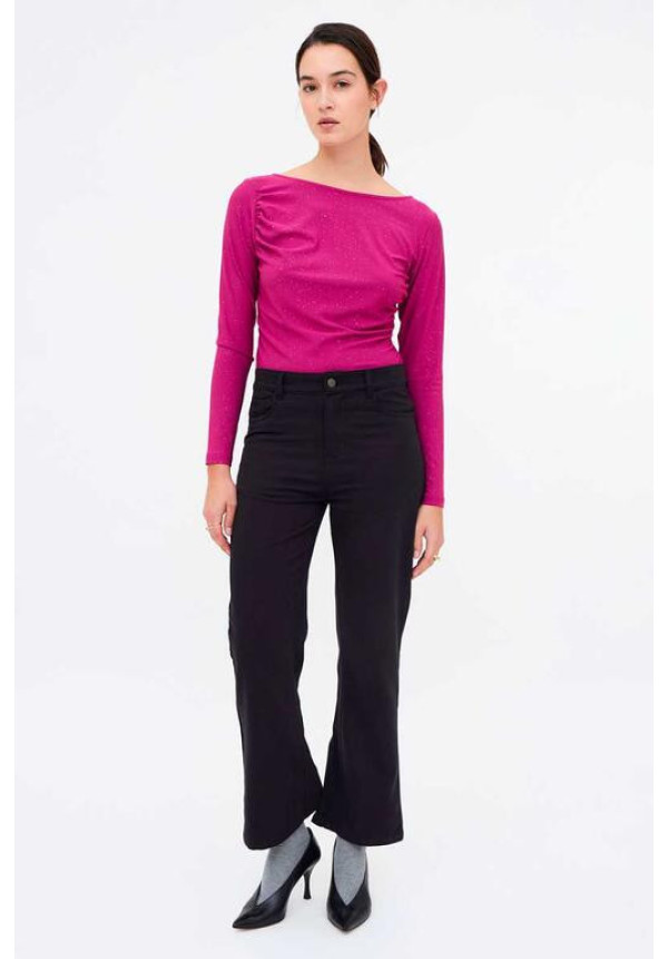 Camiseta Cuello Barco Magenta