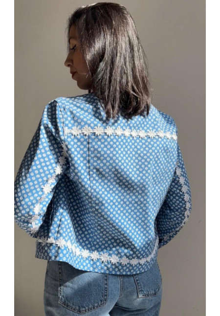 Cazadora Sangra denim flores