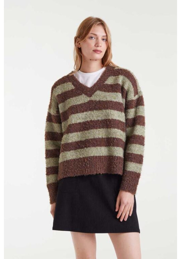 Jersey Rayas Verde y Marrón