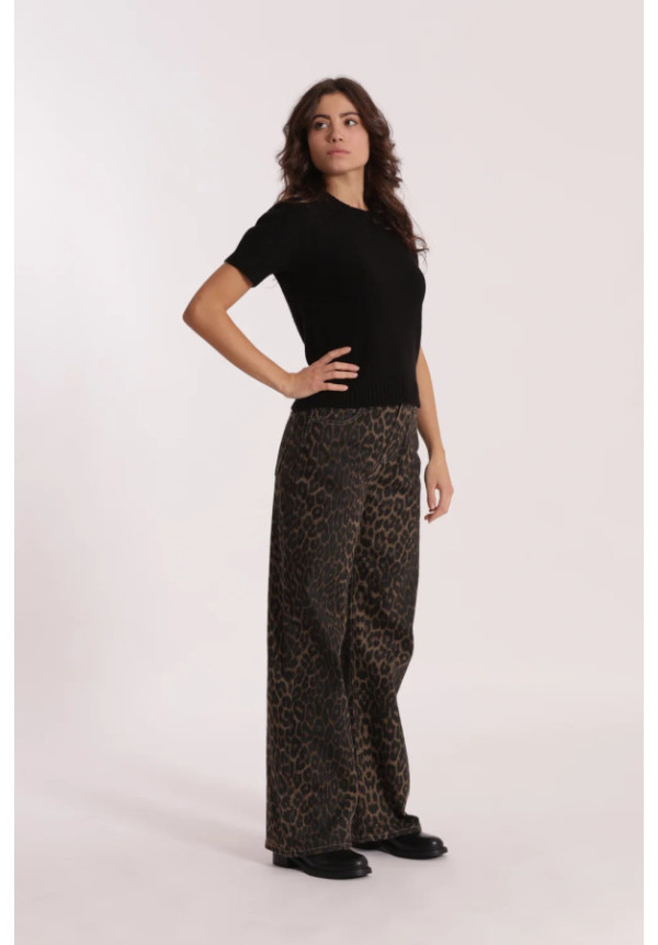 Pantalón Estampado Leopardo Wide Leg