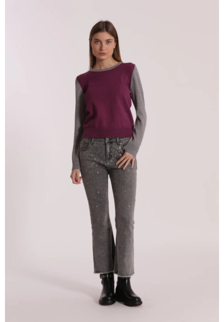 Pantalón Vaquero Flared Aplicaciones