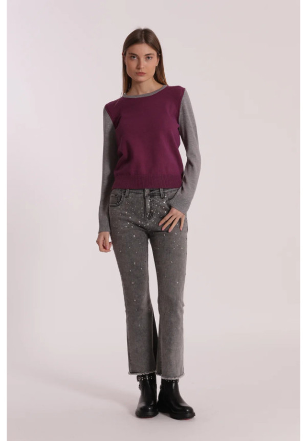 Pantalón Vaquero Flared Aplicaciones