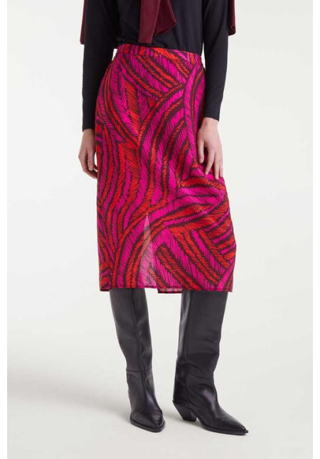 Falda Midi Estampada crepé ligero