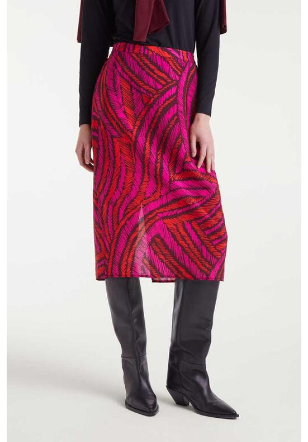 Falda Midi Estampada crepé ligero