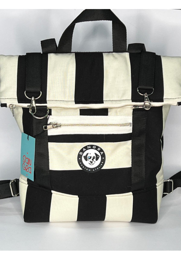 Mochila Sangra rayas b/n