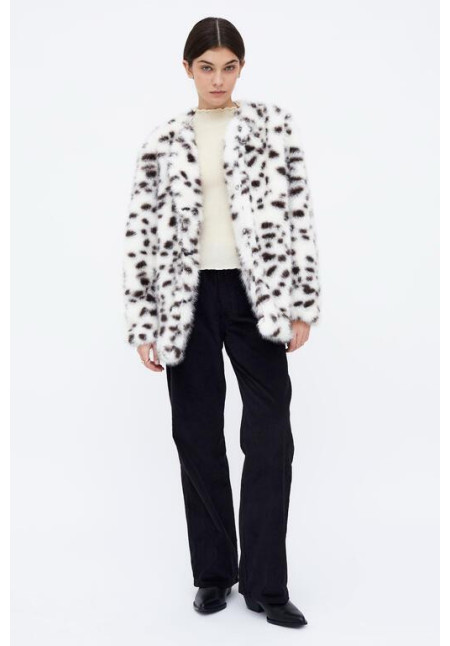 Abrigo efecto pelo Animal Print