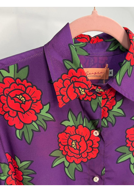 Camisa Manga larga mujer peonías