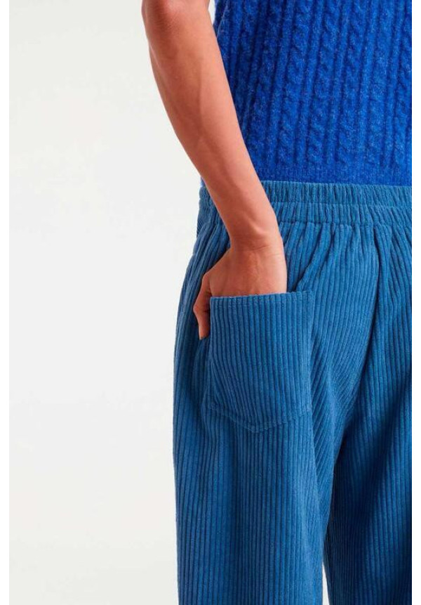 Pantalón Recto Pana Azul