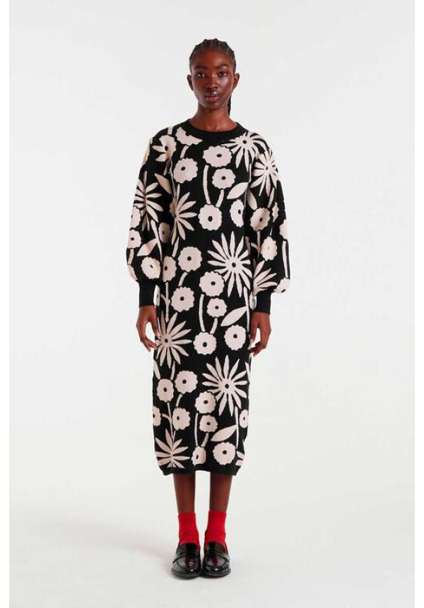 Vestido Mido Jacquard Tofu