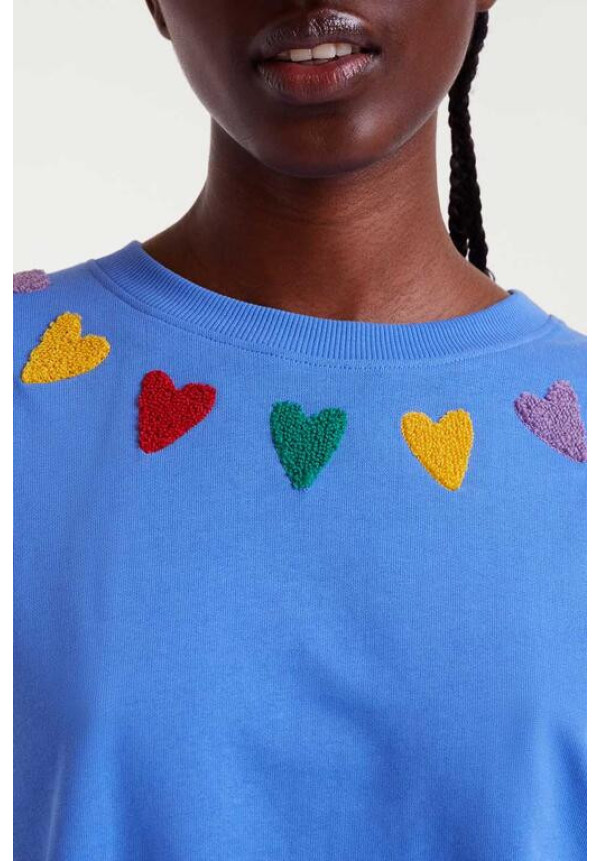 Sudadera 100% algodón con bordado de corazones