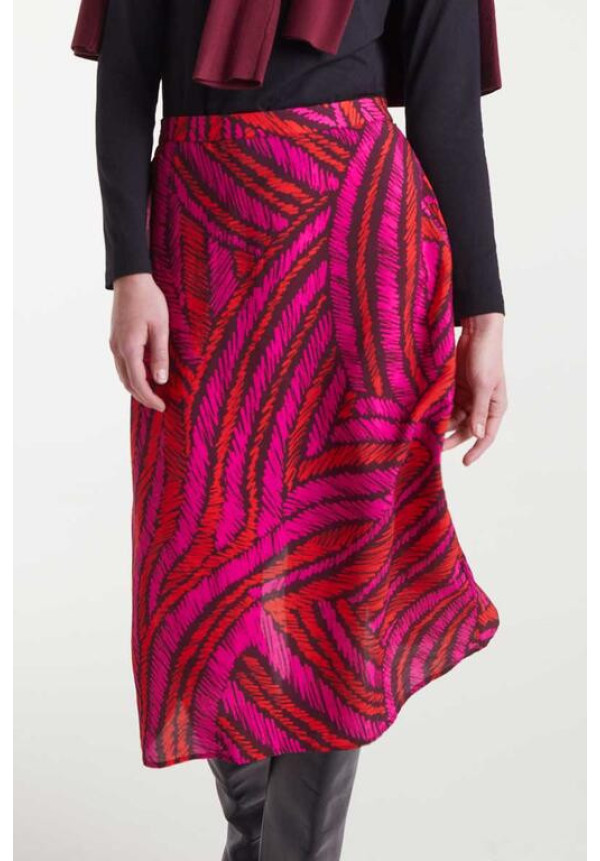 Falda Midi Estampada crepé ligero