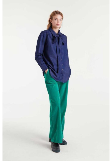 Camisa lazada chambray azul