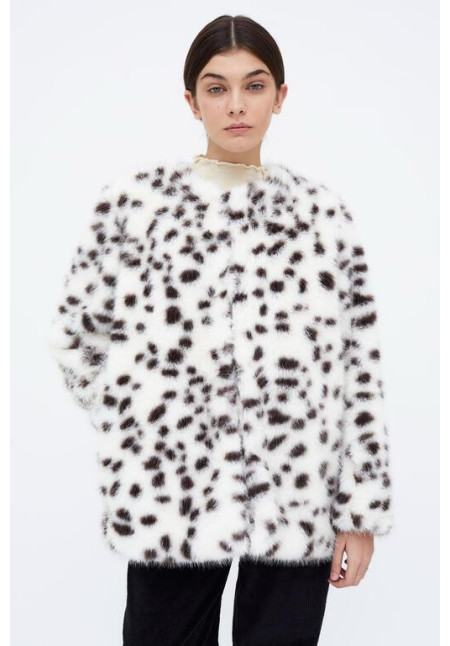 Abrigo efecto pelo Animal Print