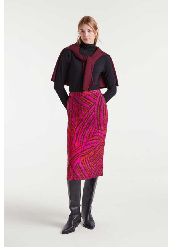 Falda Midi Estampada crepé ligero