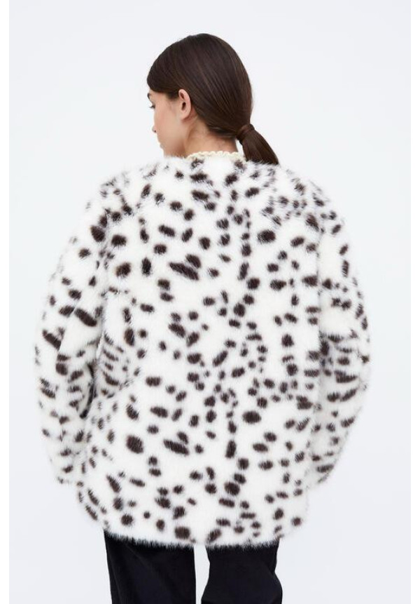 Abrigo efecto pelo Animal Print