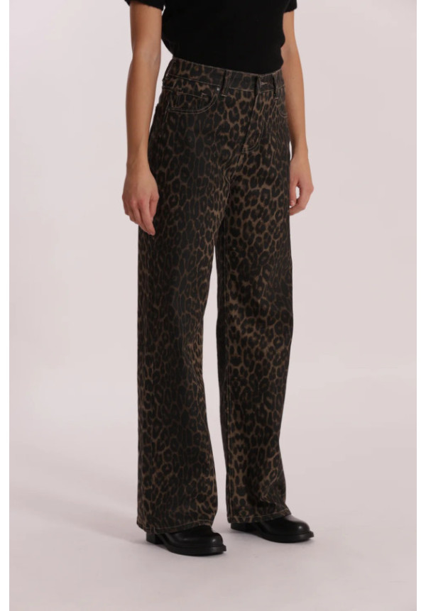 Pantalón Estampado Leopardo Wide Leg