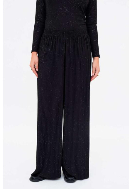 Pantalón Crepé Plisado Negro