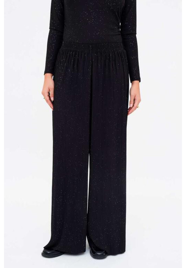 Pantalón Crepé Plisado Negro