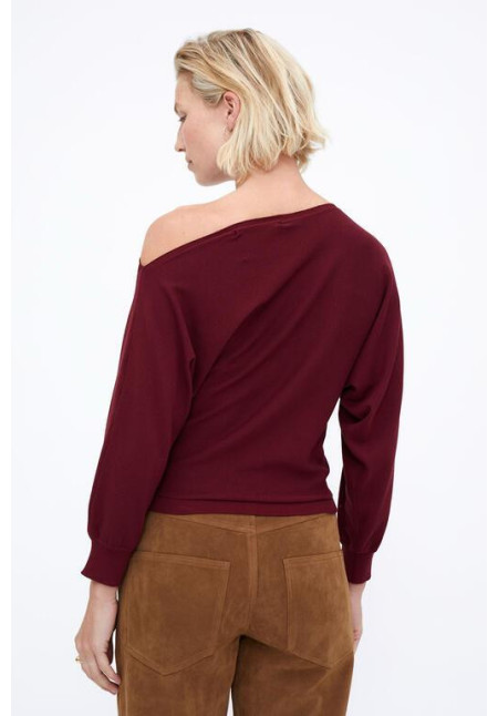 Jersey corte asiméstrico Burgundy