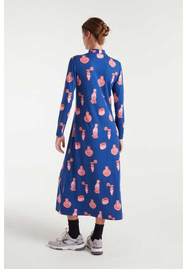 Vestido azul estampado cat