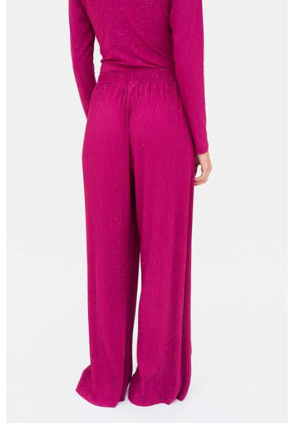 Pantalón Crepe Plisado Magenta