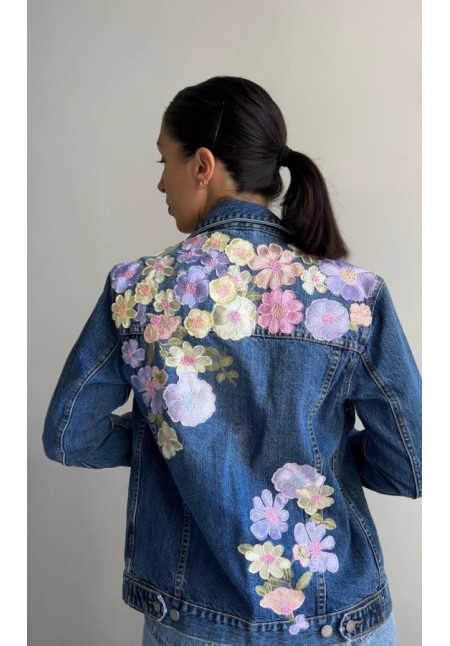 Cazadora Sangra customizada flores