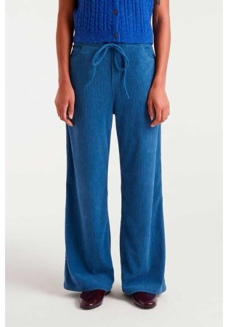 Pantalón Recto Pana Azul