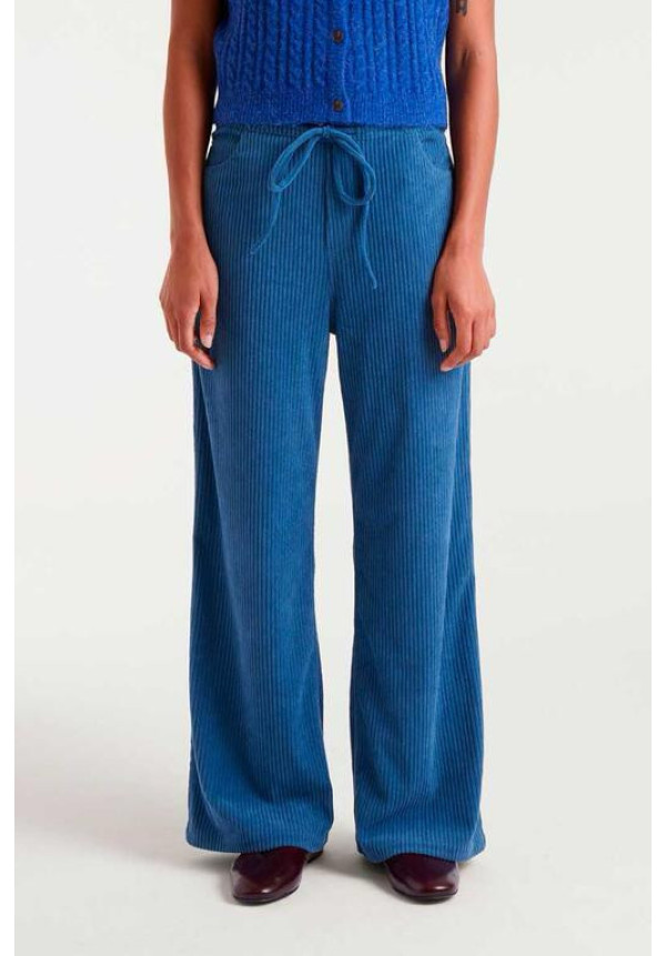 Pantalón Recto Pana Azul