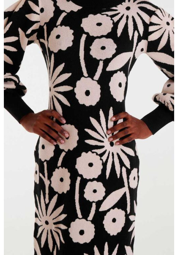 Vestido Mido Jacquard Tofu