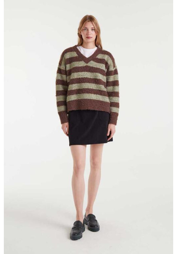 Jersey Rayas Verde y Marrón