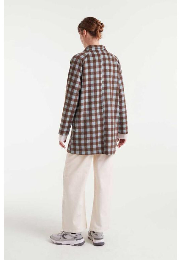 Abrigo Cuadros Verde Marrón