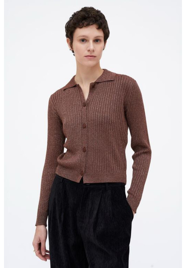 Cárdigan punto marrón