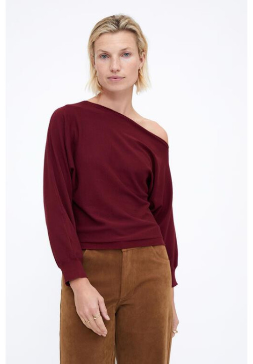 Jersey corte asiméstrico Burgundy