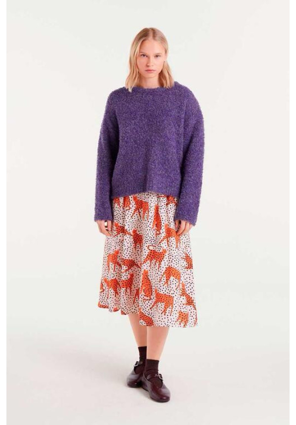 Jersey punto con textura morado