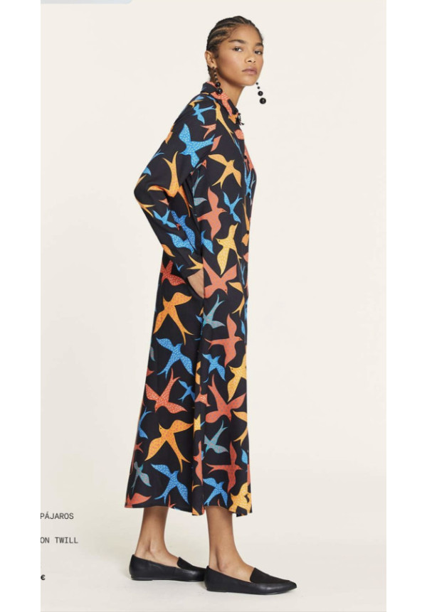 Vestido Pájaros Camisero