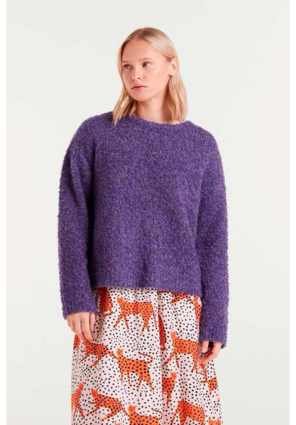 Jersey punto con textura morado