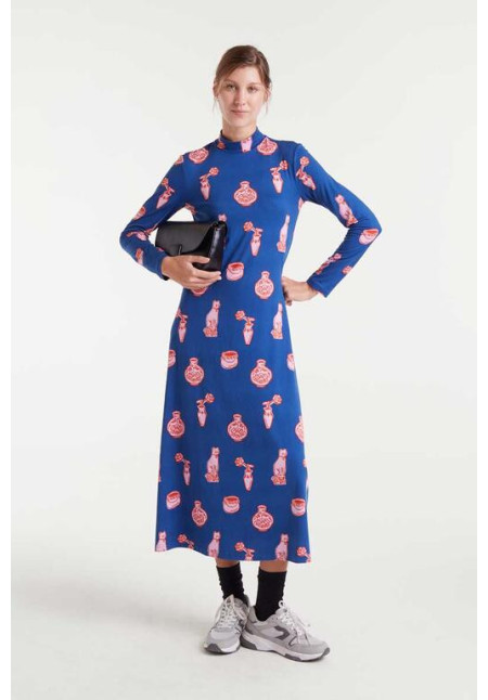 Vestido azul estampado cat