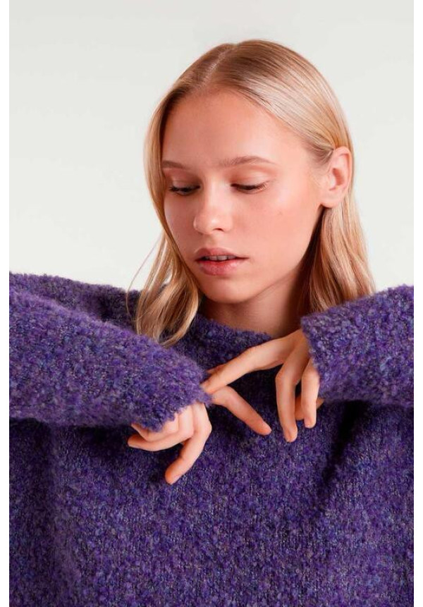 Jersey punto con textura morado
