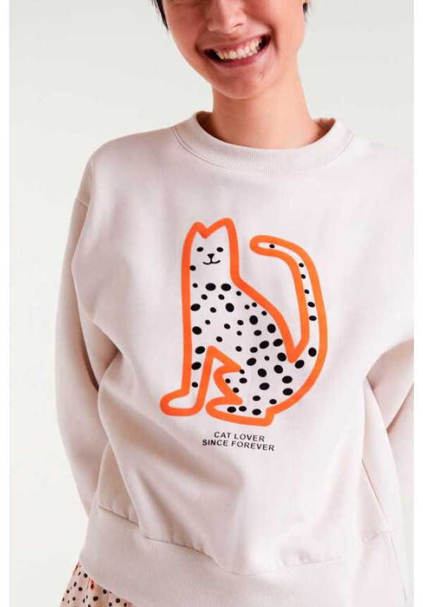 Sudadera Blanca Cat