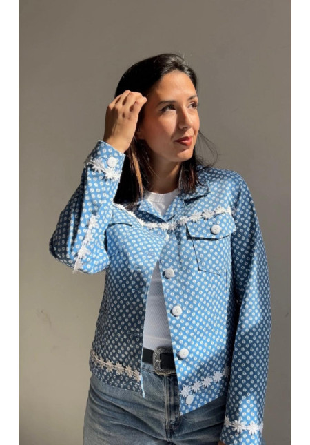 Cazadora Sangra denim flores