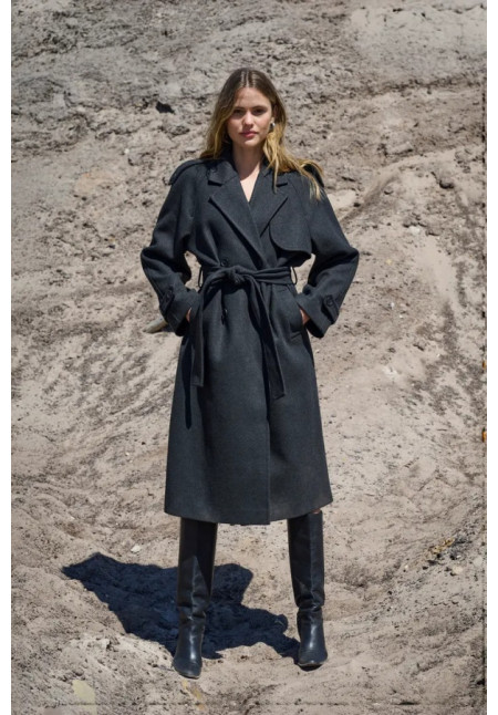 Abrigo corte gabardina gris