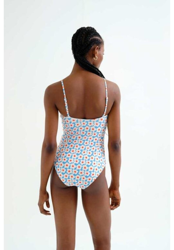 Bañador con escote recto  estampado Popcorn